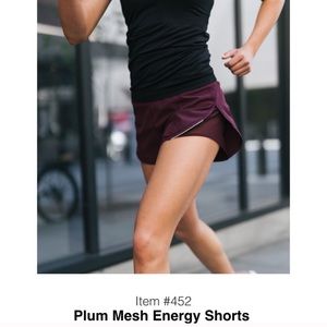 NWT ZYIA Plum Mesh Energy Shorts